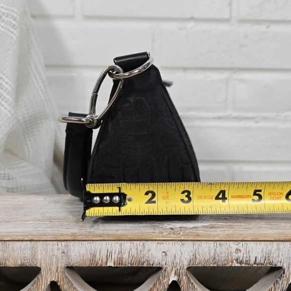 Vintage Y2k Express Black Mini Shoulder Bag With Silver Hardware And E Logo - Picture 5 of 13